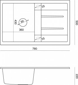 Zlewozmywak GraniteQ MORGAN 111 GraniteQ zlewozmywak pure carbon z syfonem Push To Open 1-komorowy z/o/ elementy miedziene 3