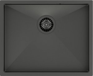 Zlewozmywak GraniteQ Quadron | ANTHONY | stalowy zlewozmywak kuchenny GRAFIT PVD | wymiary: 54 x 44 x 19 cm | 1-komorowy wpuszczany | podbudowa szafki: od 60 cm 2
