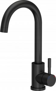 Zlewozmywak GraniteQ JOHNNY 116 zlewozmywak granitowy Pure Carbon 1-komorowy z/o (60x44x18,5) z syfonem black + bateria Kate pure carbon + dozownik + Qmata 3