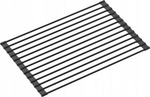 Zlewozmywak GraniteQ JOHNNY 116 zlewozmywak granitowy Pure Carbon 1-komorowy z/o (60x44x18,5) z syfonem black + bateria Kate pure carbon + dozownik + Qmata 8