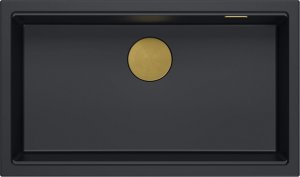 Zlewozmywak GraniteQ LOGAN 110 GraniteQ zlewozmywak pure carbon 76x44x23,5 cm 1-komorowy wpuszczany z syfonem manualnym złoty 2