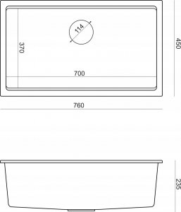 Zlewozmywak GraniteQ LOGAN 110 GraniteQ zlewozmywak pure carbon 76x44x23,5 cm 1-komorowy wpuszczany z syfonem manualnym złoty 4