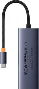 HUB USB Baseus Hub 5w1 Baseus UltraJoy 5-Port (1xHDMI4K@30Hz + 4xUSB 3.0) Szary 2