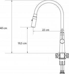 Bateria kuchenna Gina GINA stalowa bateria kuchenna z elastyczną wylewką, pure carbon / wąż czarny 2