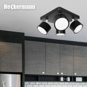 Lampa sufitowa Heckermann Lampa punktowa LED Heckermann 8795318A Czarna 4x głowica 5