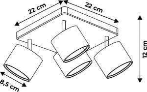 Lampa sufitowa Heckermann Lampa punktowa LED Heckermann 8795318A Czarna 4x głowica 8