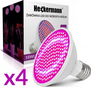 Lampa wisząca Heckermann Zestaw 4x Żarówka LED plant Heckermann 200LED 18WLED - 20W + Uchwyt 2