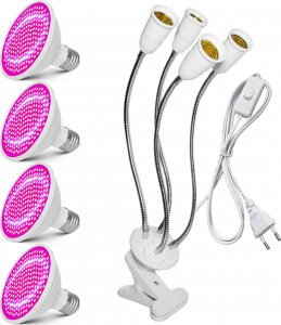 Lampa wisząca Heckermann Zestaw 4x Żarówka LED plant Heckermann 200LED 18WLED - 20W + Uchwyt 7