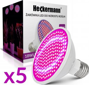 Lampa wisząca Heckermann Zestaw 5x Żarówka LED plant Heckermann 200LED 18WLED - 20W + Uchwyt 2