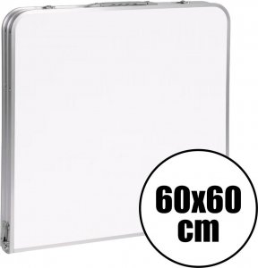 Heckermann Stół składany z otworem 120x60cm Biały + 4x Taboret 6