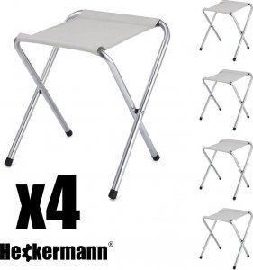 Heckermann Stół składany 120x60cm Czarny + 4x Taboret 4