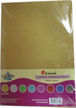 Titanum Papier brokatowy A4 dwustronny 8 kolor?w (516535) - 5907437676349 1