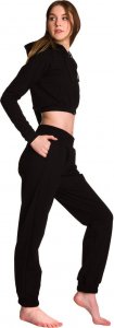 RENNWEAR Spodnie dresowe damskie luźne nogawki czarny 164-168 cm / S-M 1