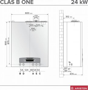 Piec gazowy Ariston Kocioł gazowy kondensacyjny CLAS B ONE WIFI 24 2