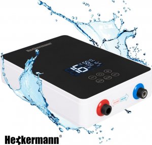 Przepływowy podgrzewacz wody Heckermann Zestaw Przepływowy elektryczny podgrzewacz wody Heckermann SL-X2-60 Czarny + Akcesoria 3