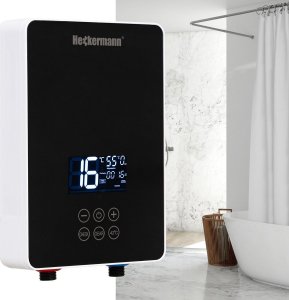 Przepływowy podgrzewacz wody Heckermann Zestaw Przepływowy elektryczny podgrzewacz wody Heckermann SL-X2-60 Czarny + Akcesoria 8
