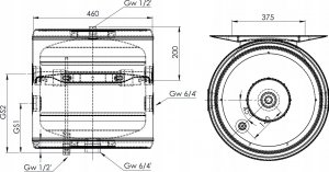 Galmet Zbiornik buforowy wiszący do pomp ciepła SG(B) 70-047000 40 litrów 3