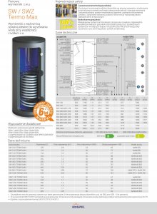Kospel Wymiennik c.w.u. stojący z wężownicą spiralną SW-500 Termo Max 7