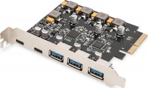 Kontroler Digitus Kontroler USB 3.1 DIGITUS PCIe - 2x USB C / 3x USB A 3.1 Gen.2 10Gbps, Chipset ASM1142 1