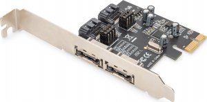 Kontroler Digitus Karta rozszerzeń/Kontroler DIGITUS SATA III PCI Express 2x SATA 2x eSATA Low Profile Chipset: ASM106X 1