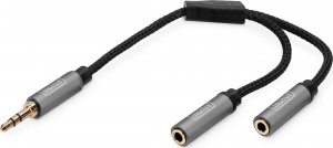 Kabel Digitus Jack 3.5mm - Jack 3.5mm x2 0.2m czarny (DB-510310-002-S) 1