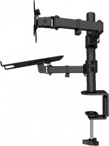 Techly Uchwyt biurkowy Techly 13-32", z półką na laptopa 12"-17" regulowany 7