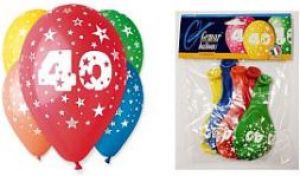 GoDan Balony 12 z nadrukiem "40" pastelowe 1