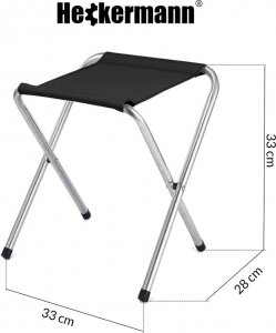 Heckermann Taboret składany Krzesło turystyczne Heckermann kolor Czarny 2