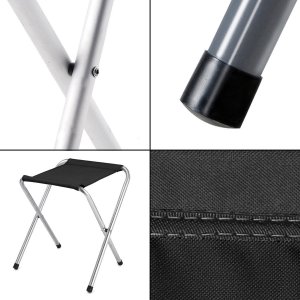 Heckermann Taboret składany Krzesło turystyczne Heckermann kolor Czarny 5