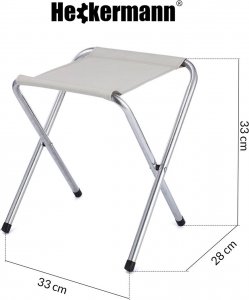 Heckermann Stół składany z otworem 120x60cm Heckermann Czarny + 4x Taboret 2