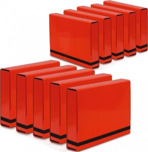 VauPe Teczka A4 Vaupe BOX na Dokumenty 50mm z Gumką 10 Szt Czerwona 1