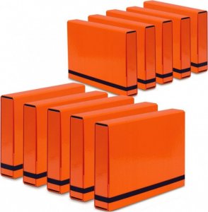 VauPe Teczka A4 Vaupe BOX na Dokumenty 50mm z Gumką 10 Szt Pomarańczowa 1