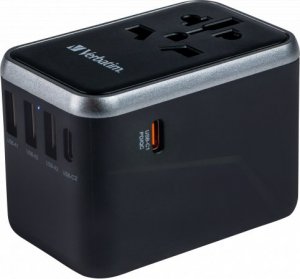 Verbatim 100-250 V Adapter podróżny, CEE7 (widelec) - gniazdo, czarny, Verbatim 11