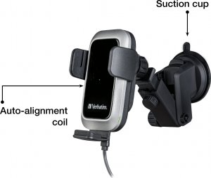 Verbatim Do samochodu, z ładowarką indukcyjną, technologi Qi, czarna 2