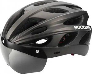 RockBros Kask rowerowy regulowany + okulary Rockbros TT-16 (czarny) 1