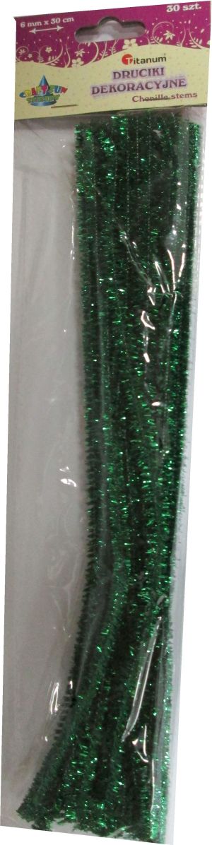 Titanum Drucik brokat zielony 6 mm x 30 cm. 30 sztuk. 338636. 1
