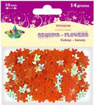 Titanum Cekiny kwiaty 10mm PomaraĹ„czowe 1