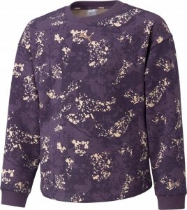 Puma Bluza dla dzieci Puma Alpha AOP Crew FL fioletowa 589241 16 116cm 7