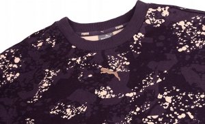 Puma Bluza dla dzieci Puma Alpha AOP Crew FL fioletowa 589241 16 152cm 3