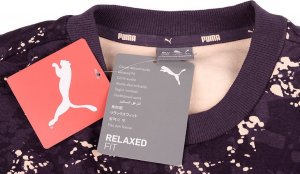 Puma Bluza dla dzieci Puma Alpha AOP Crew FL fioletowa 589241 16 152cm 4