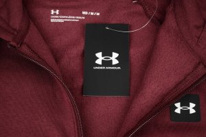 Under Armour Bluza męska Rival Fleece FZ Hoodie bordowa 1357111 690 S 2
