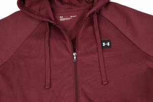 Under Armour Bluza męska Rival Fleece FZ Hoodie bordowa 1357111 690 S 3