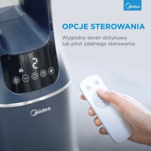 Oczyszczacz powietrza Midea Bladeless Fan & air purifier, Smart WiFi, digital with IOT and remote, H13 HEPA filter, 10 speeds, wide oscillation, ION mode, up to 48 m2, timer, INTELLIGENT WIND, sleep mode, Led display 12
