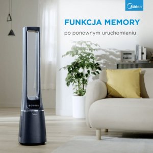 Oczyszczacz powietrza Midea Bladeless Fan & air purifier, Smart WiFi, digital with IOT and remote, H13 HEPA filter, 10 speeds, wide oscillation, ION mode, up to 48 m2, timer, INTELLIGENT WIND, sleep mode, Led display 13