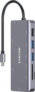 HUB USB Canyon CANYON Hub DS-11, 9w1, USB-C, Szary 1