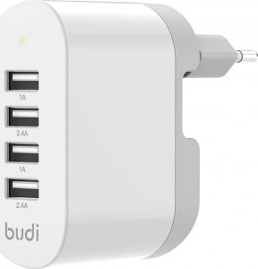 Ładowarka Budi Ładowarka sieciowa Budi, 4x USB, 34W (biała) 1