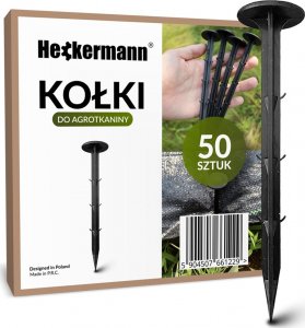Heckermann Zestaw Agrotkanina Heckermann 1,1x50m 90g/m2 Czarna + Kołki czarne 50 szt 5