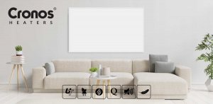 Grzejnik Cronos Zestaw Panel grzewczy IR CRONOS Carbon P800 White + Nogi 8