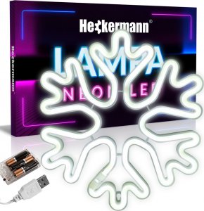 Kinkiet Heckermann Neon LED Heckermann wiszący ŚNIEŻYNKA 2 1