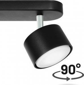 Lampa sufitowa Heckermann Lampa punktowa LED Heckermann 8795314A Czarna 2x głowica 4